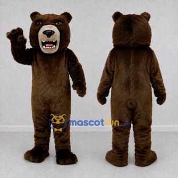 Custom Dark Brown and Cream Bear Mascot Costume Adult Full Body Suit for Sports Events