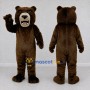 Custom Dark Brown and Cream Bear Mascot Costume Adult Full Body Suit for Sports Events