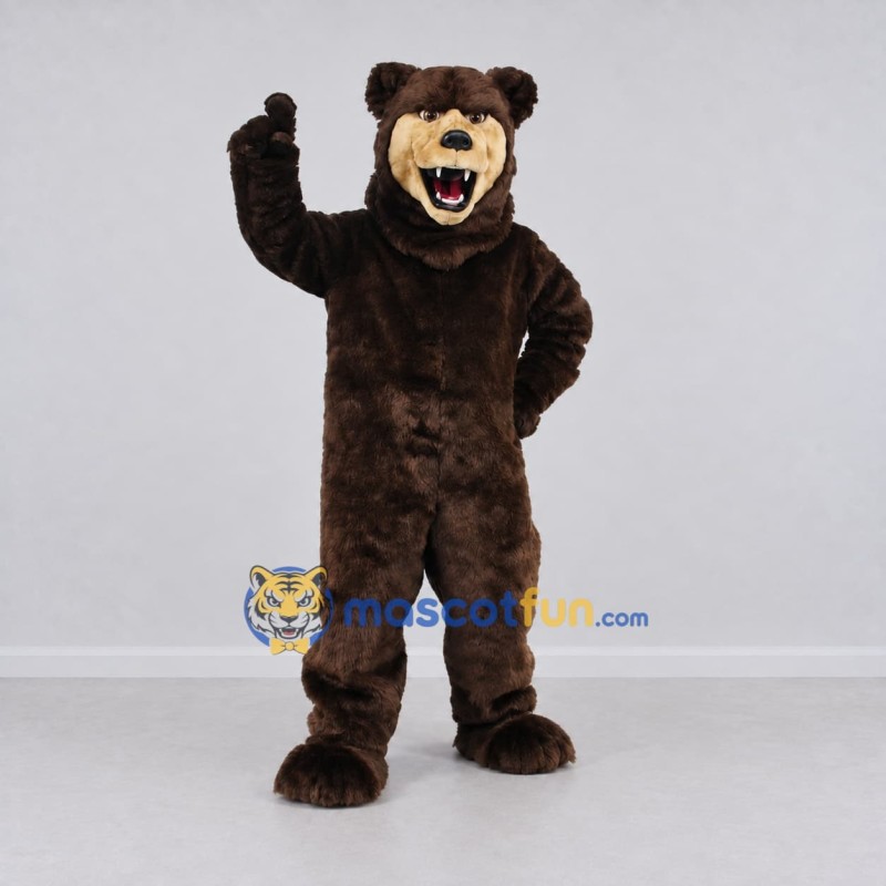 Custom Dark Brown and Tan Bear Mascot Costume Adult Full Body Suit for Sports Events Custom Dark Brown and Tan Bear Mascot Costume Adult Full Body Suit for Sports Events