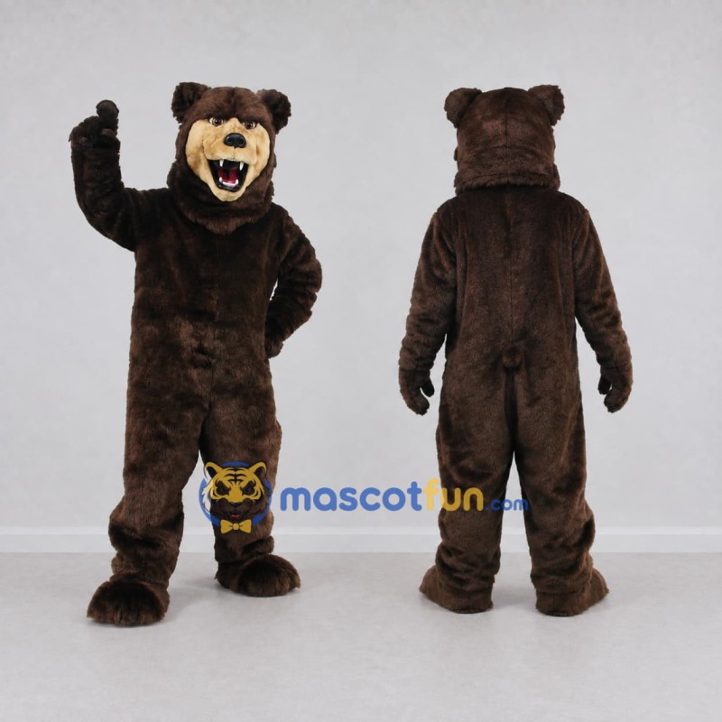 Custom Dark Brown and Tan Bear Mascot Costume Adult Full Body Suit for Sports Events Custom Dark Brown and Tan Bear Mascot Costume Adult Full Body Suit for Sports Events