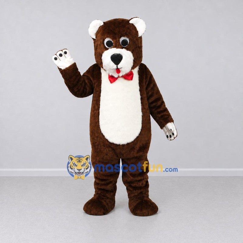 Custom Brown and White Bear Mascot Costume Adult Full Body Suit for Children's Events Custom Brown and White Bear Mascot Costume Adult Full Body Suit for Children's Events
