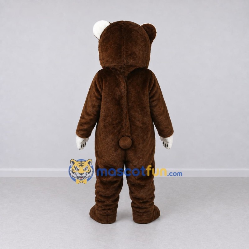 Custom Brown and White Bear Mascot Costume Adult Full Body Suit for Children's Events Custom Brown and White Bear Mascot Costume Adult Full Body Suit for Children's Events