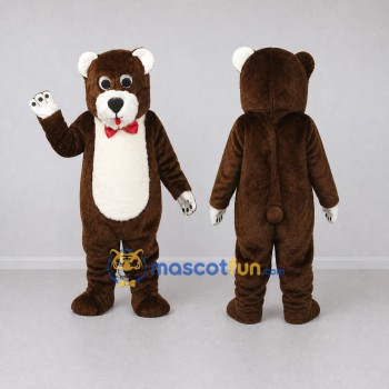 Custom Brown and White Bear Mascot Costume Adult Full Body Suit for Children's Events