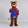 Custom Brown Blue and Red Bear Mascot Costume Adult Full Body Suit for Winter Events