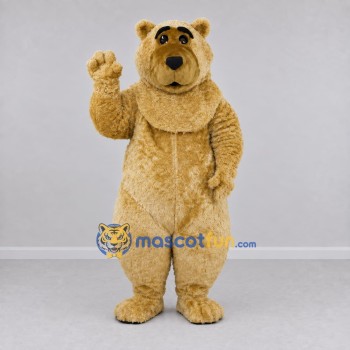 Custom Golden Tan Bear Mascot Costume Adult Full Body Suit for Wildlife Events Custom Golden Tan Bear Mascot Costume Adult Full Body Suit for Wildlife Events