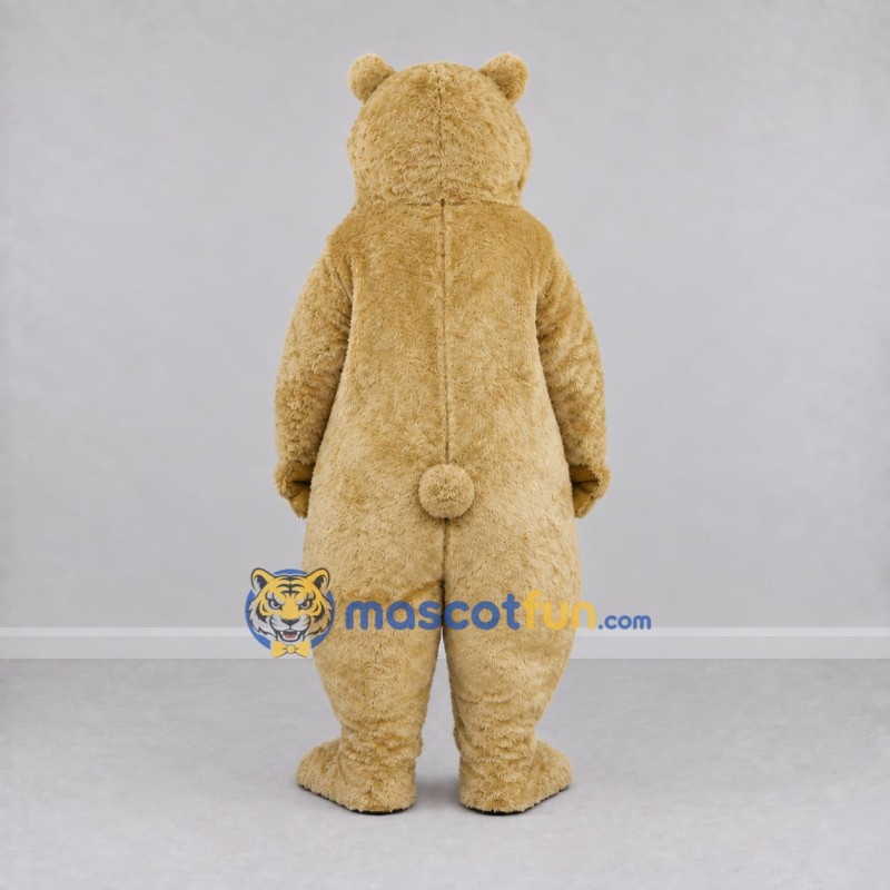 Custom Golden Tan Bear Mascot Costume Adult Full Body Suit for Wildlife Events Custom Golden Tan Bear Mascot Costume Adult Full Body Suit for Wildlife Events