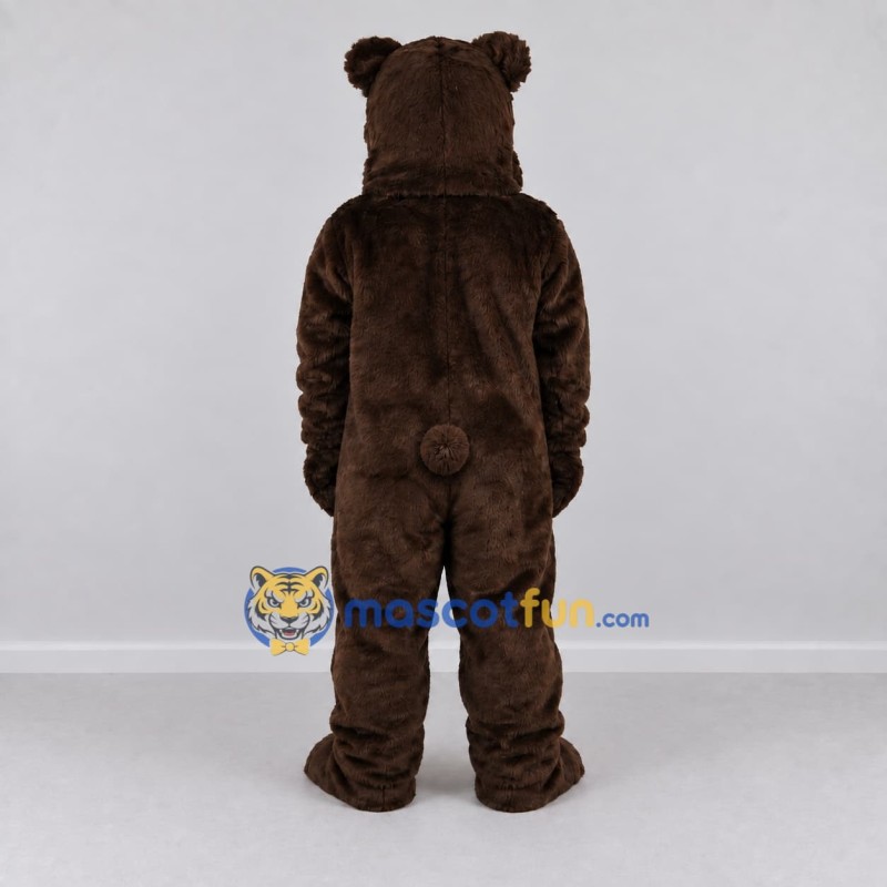 Custom Dark Brown and Tan Bear Mascot Costume Adult Full Body Suit for Sports Events