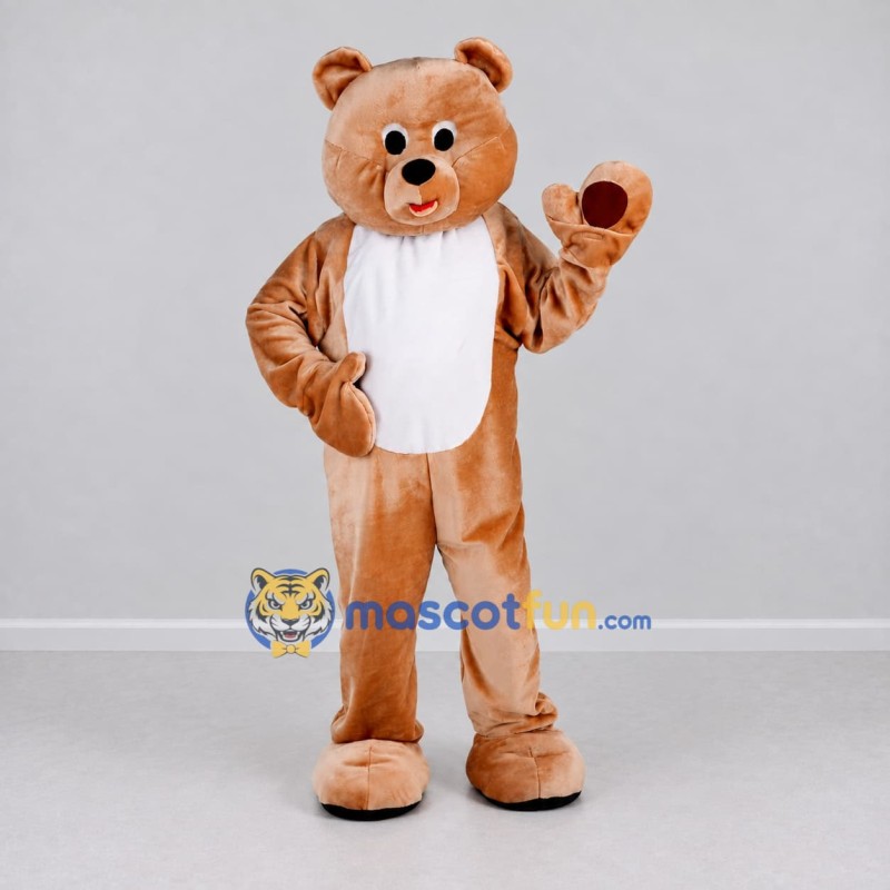 Custom Tan and White Teddy Bear Mascot Costume Adult Full Body Suit for Children's Events Custom Tan and White Teddy Bear Mascot Costume Adult Full Body Suit for Children's Events