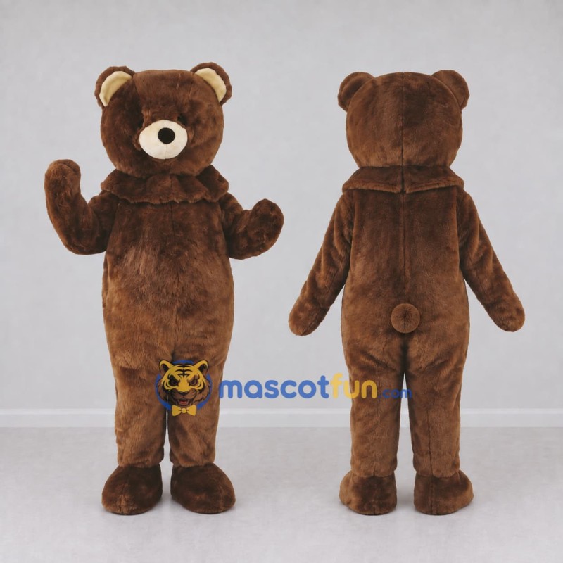 Custom Brown and Cream Teddy Bear Mascot Costume Adult Full Body Suit for Children's Events Custom Brown and Cream Teddy Bear Mascot Costume Adult Full Body Suit for Children's Events