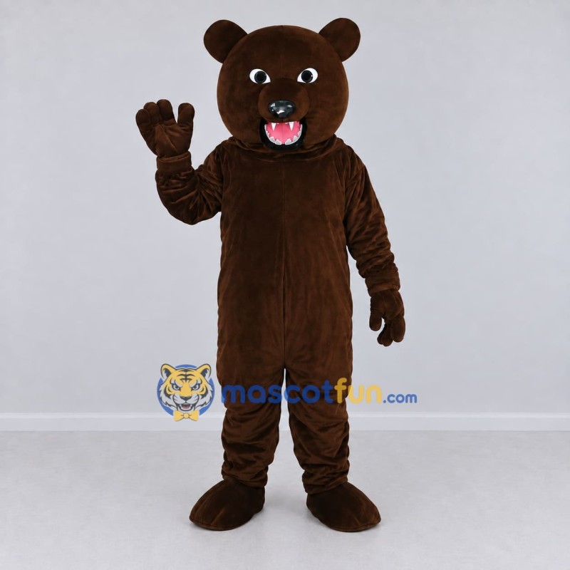 Custom Dark Brown Bear Mascot Costume Adult Full Body Suit for School Events Custom Dark Brown Bear Mascot Costume Adult Full Body Suit for School Events