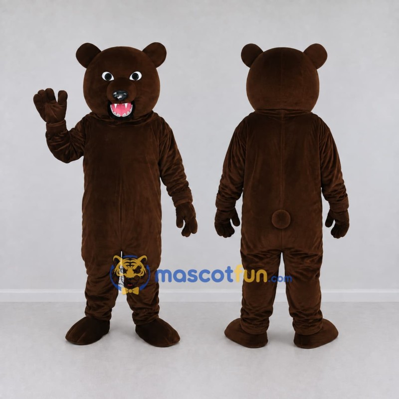 Custom Dark Brown Bear Mascot Costume Adult Full Body Suit for School Events Custom Dark Brown Bear Mascot Costume Adult Full Body Suit for School Events