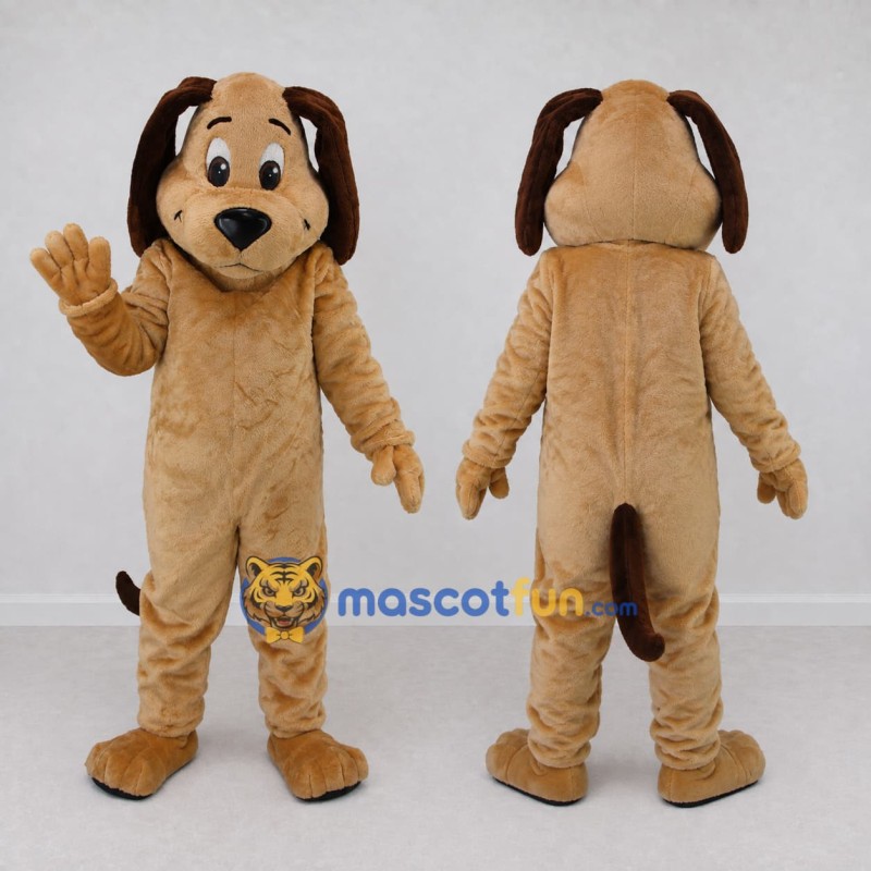Custom Tan and Brown Dog Mascot Costume Adult Full Body Suit for Pet Events Custom Tan and Brown Dog Mascot Costume Adult Full Body Suit for Pet Events