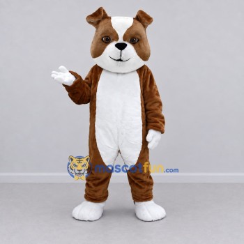 Custom Brown and White Dog Mascot Costume Adult Full Body Suit for Pet Events Custom Brown and White Dog Mascot Costume Adult Full Body Suit for Pet Events