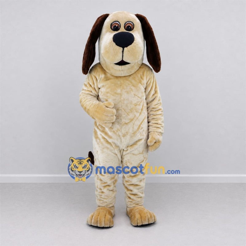 Custom Cream and Brown Dog Mascot Costume Adult Full Body Suit for Pet Events