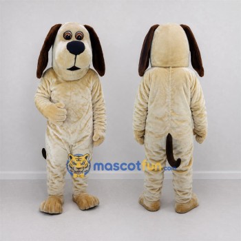 Custom Cream and Brown Dog Mascot Costume Adult Full Body Suit for Pet Events