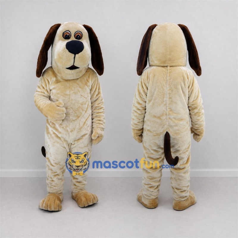 Custom Cream and Brown Dog Mascot Costume Adult Full Body Suit for Pet Events