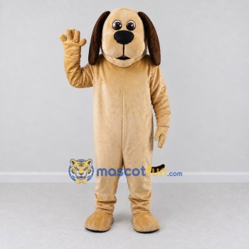Custom Tan and Brown Dog Mascot Costume Adult Full Body Suit for School Events Custom Tan and Brown Dog Mascot Costume Adult Full Body Suit for School Events