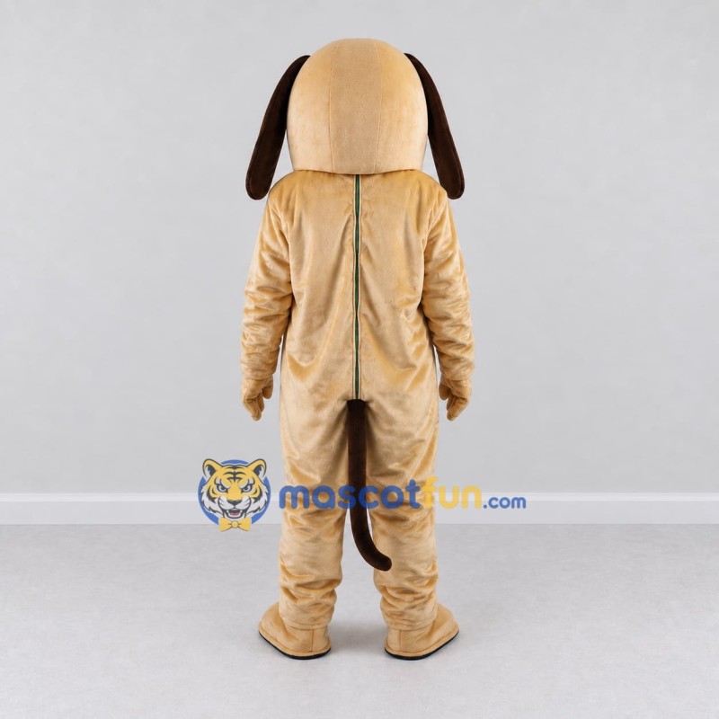 Custom Tan and Brown Dog Mascot Costume Adult Full Body Suit for School Events Custom Tan and Brown Dog Mascot Costume Adult Full Body Suit for School Events