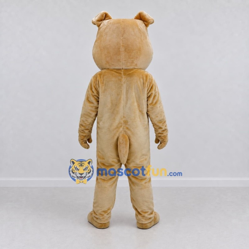 Custom Tan and White Bulldog Mascot Costume Adult Full Body Suit for Sports Events Custom Tan and White Bulldog Mascot Costume Adult Full Body Suit for Sports Events