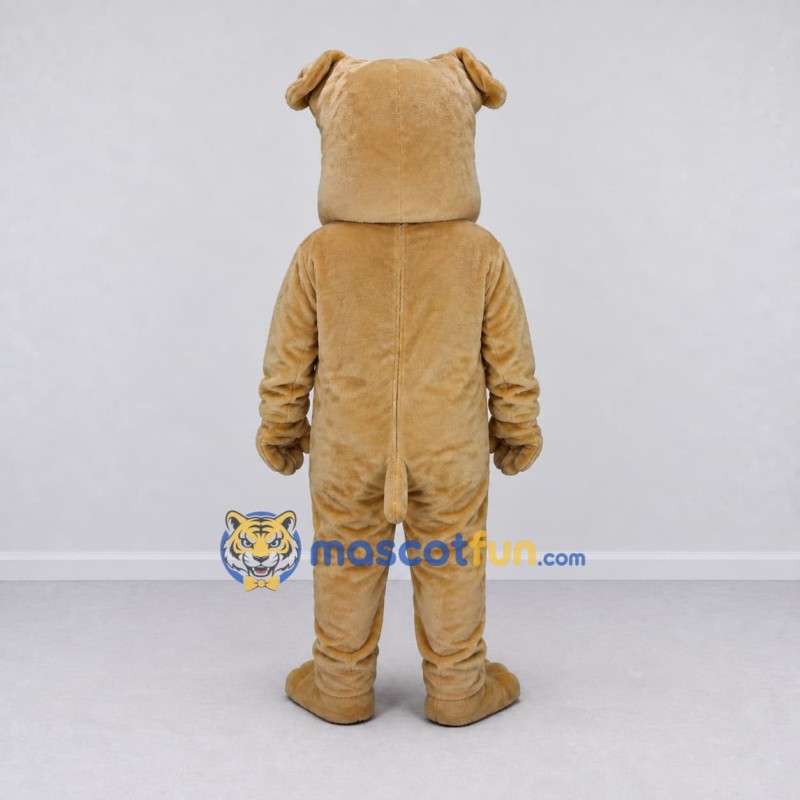 Custom Tan Bulldog Mascot Costume Adult Full Body Suit for Sports Events Custom Tan Bulldog Mascot Costume Adult Full Body Suit for Sports Events