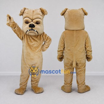 Custom Tan Bulldog Mascot Costume Adult Full Body Suit for Sports Events