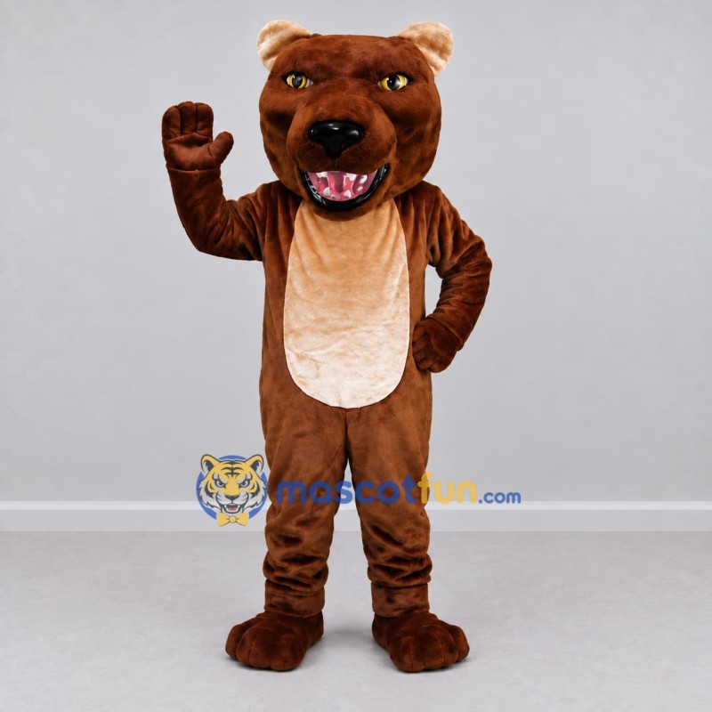 Custom Brown and Cream Bear Mascot Costume Adult Full Body Suit for Sports Events