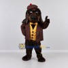 Custom Dark Brown and Burgundy Detective Dog Mascot Costume Adult Full Body Suit for Themed Events