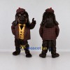 Custom Dark Brown and Burgundy Detective Dog Mascot Costume Adult Full Body Suit for Themed Events