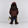 Custom Dark Brown and Burgundy Detective Dog Mascot Costume Adult Full Body Suit for Themed Events