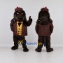 Custom Dark Brown and Burgundy Detective Dog Mascot Costume Adult Full Body Suit for Themed Events