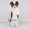 Custom White and Brown Dog Mascot Costume Adult Full Body Suit for Pet Events Custom White and Brown Dog Mascot Costume Adult Full Body Suit for Pet Events
