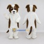 Custom White and Brown Dog Mascot Costume Adult Full Body Suit for Pet Events