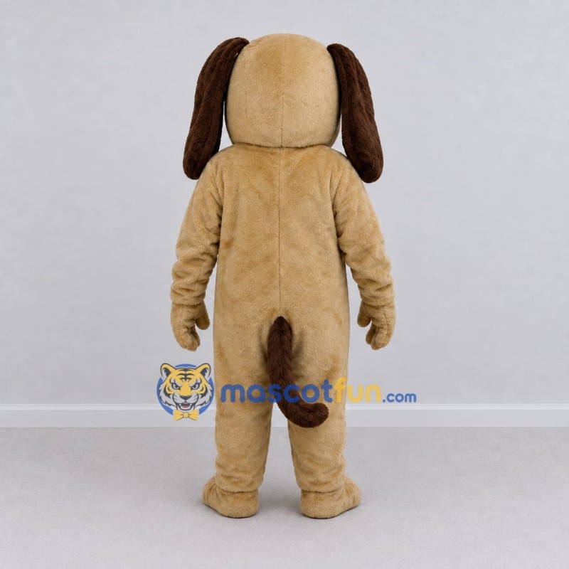 Custom Tan and Brown Dog Mascot Costume Adult Full Body Suit for Children's Events Custom Tan and Brown Dog Mascot Costume Adult Full Body Suit for Children's Events