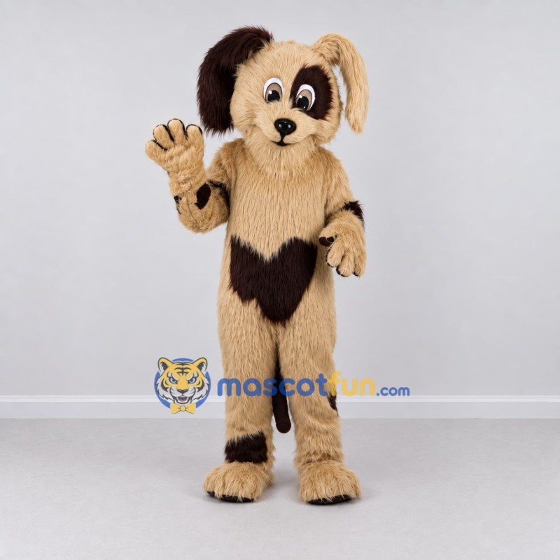 Custom Cream and Brown Dog Mascot Costume Adult Full Body Suit for Pet Events Custom Cream and Brown Dog Mascot Costume Adult Full Body Suit for Pet Events