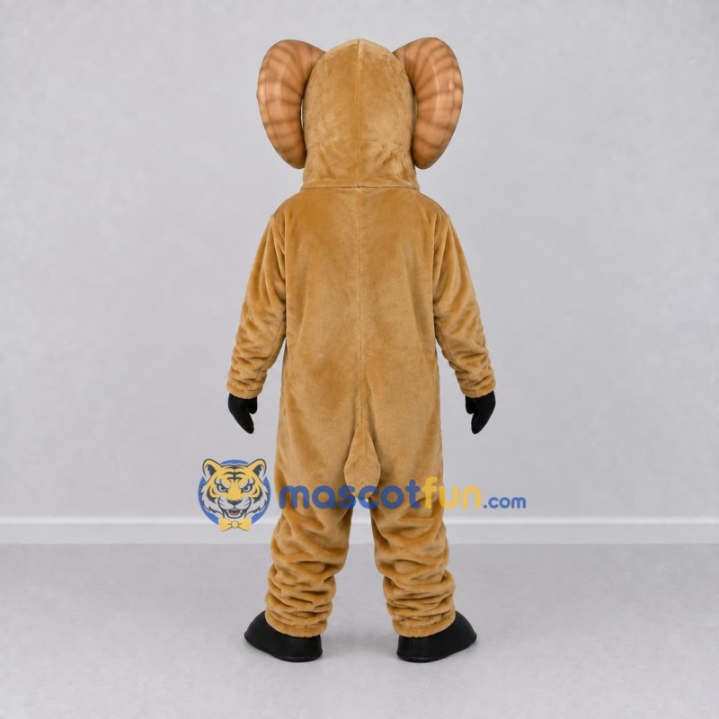Custom Tan and Cream Ram Mascot Costume Adult Full Body Suit for Farm Events Custom Tan and Cream Ram Mascot Costume Adult Full Body Suit for Farm Events