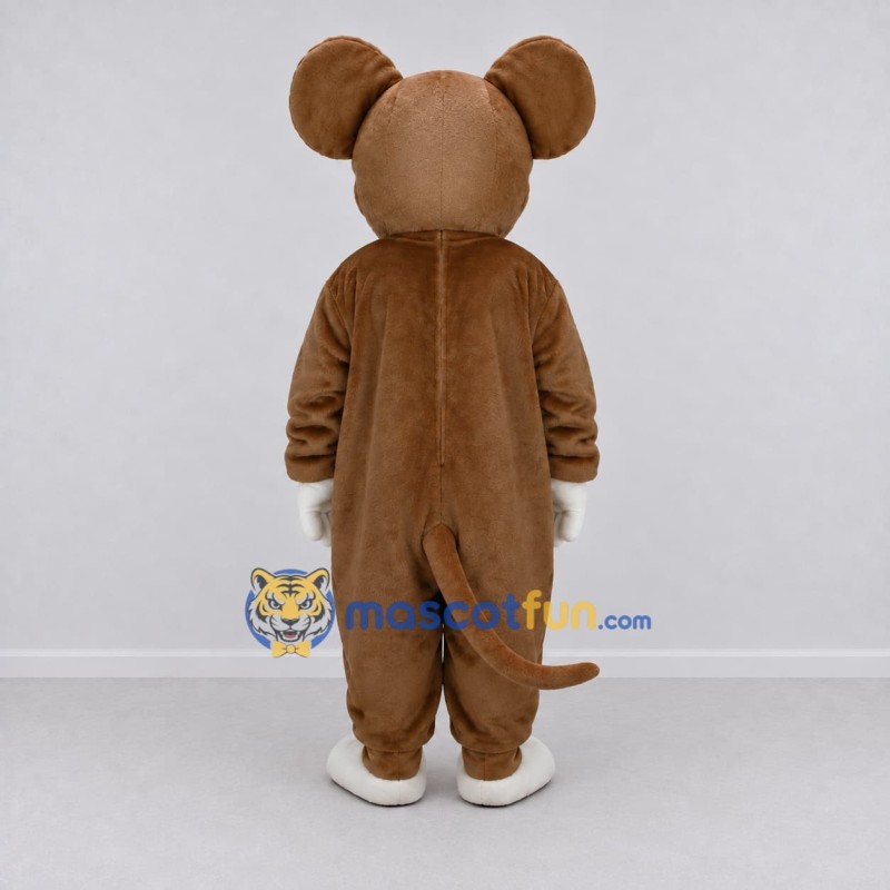 Custom Brown and White Mouse Mascot Costume Adult Full Body Suit for Children's Events Custom Brown and White Mouse Mascot Costume Adult Full Body Suit for Children's Events