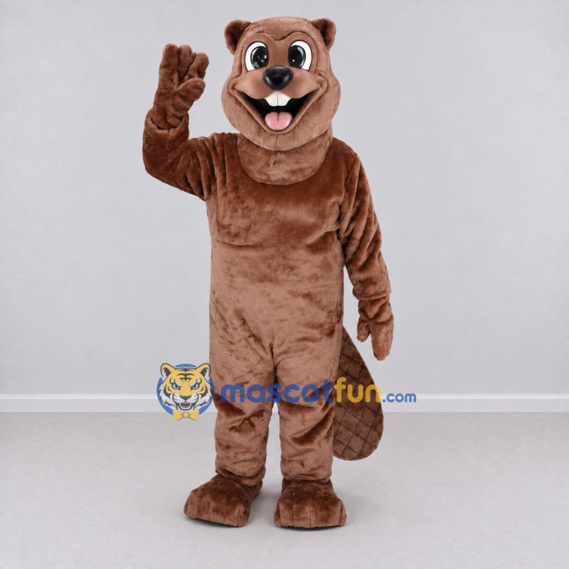 Custom Light Brown Beaver Mascot Costume Adult Full Body Suit for Nature Events Custom Light Brown Beaver Mascot Costume Adult Full Body Suit for Nature Events