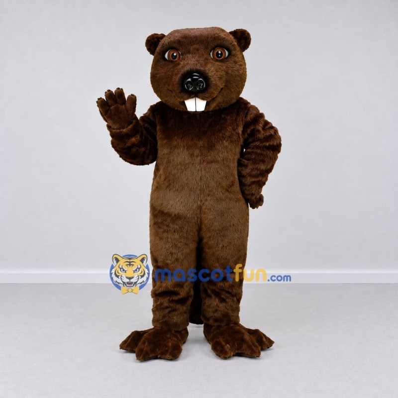 Custom Dark Brown Beaver Mascot Costume Adult Full Body Suit for Wildlife Events Custom Dark Brown Beaver Mascot Costume Adult Full Body Suit for Wildlife Events