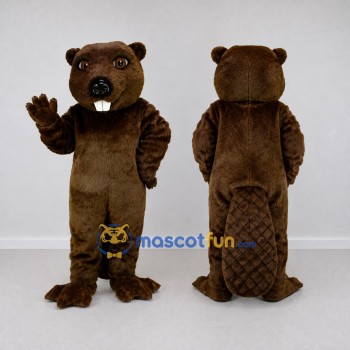 Custom Dark Brown Beaver Mascot Costume Adult Full Body Suit for Wildlife Events