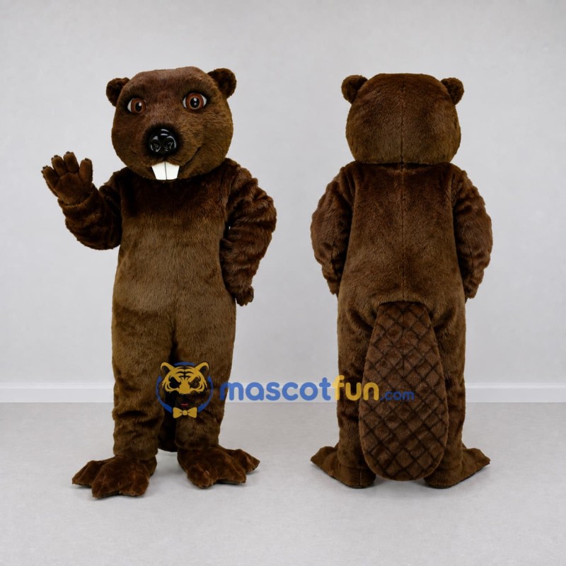 Custom Dark Brown Beaver Mascot Costume Adult Full Body Suit for Wildlife Events Custom Dark Brown Beaver Mascot Costume Adult Full Body Suit for Wildlife Events