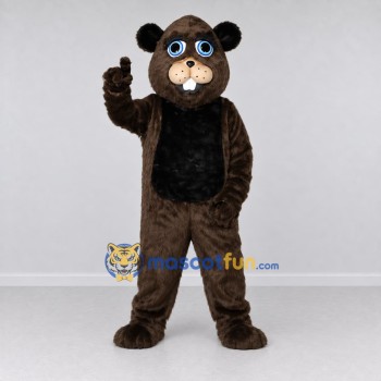 Custom Dark Brown and Black Rodent Mascot Costume Adult Full Body Suit for Nature Events