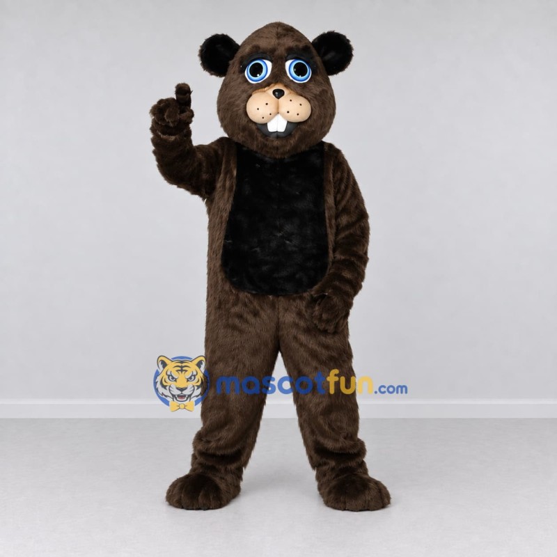 Custom Dark Brown and Black Rodent Mascot Costume Adult Full Body Suit for Nature Events