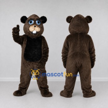 Custom Dark Brown and Black Rodent Mascot Costume Adult Full Body Suit for Nature Events