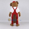Custom Brown Red and White Dog Mascot Costume Adult Full Body Suit for Community Events