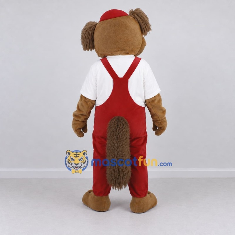 Custom Brown Red and White Dog Mascot Costume Adult Full Body Suit for Community Events