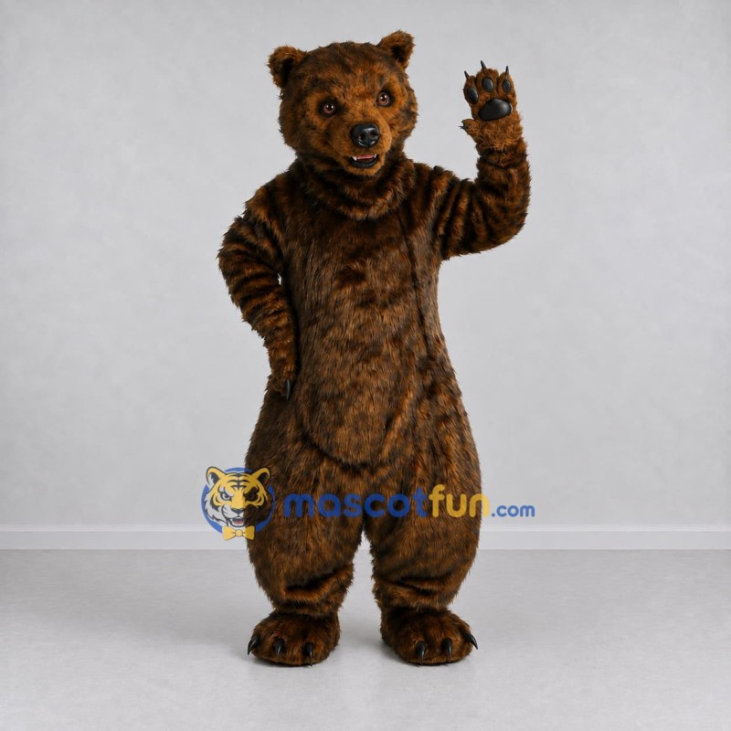 Custom Dark Brown Bear Mascot Costume Adult Full Body Suit for Wildlife Events