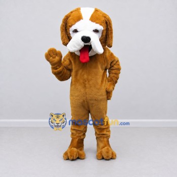 Custom Brown and White Dog Mascot Costume Adult Full Body Suit for Pet Events Custom Brown and White Dog Mascot Costume Adult Full Body Suit for Pet Events