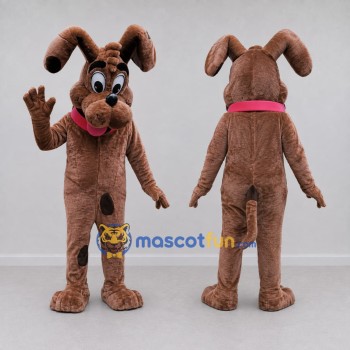 Custom Brown and Red Dog Mascot Costume Adult Full Body Suit for Pet Events