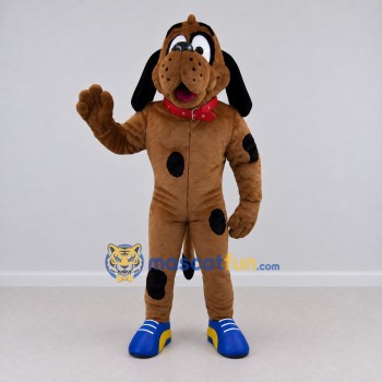 Custom Brown and Black Dog Mascot Costume Adult Full Body Suit for Children's Events Custom Brown and Black Dog Mascot Costume Adult Full Body Suit for Children's Events