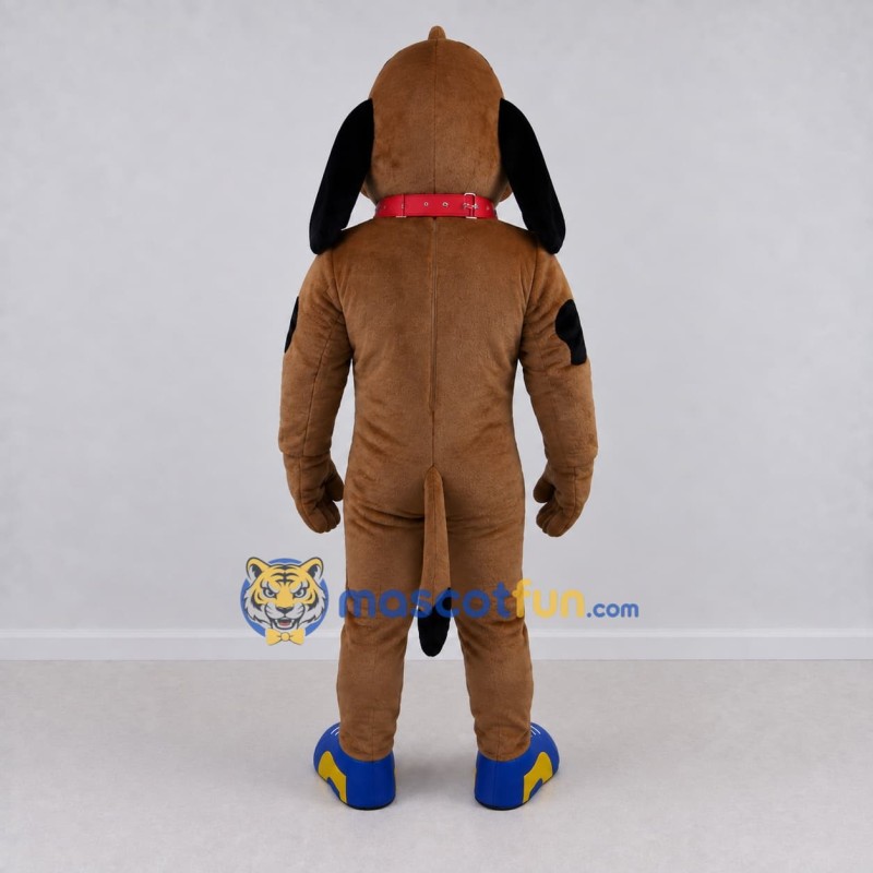 Custom Brown and Black Dog Mascot Costume Adult Full Body Suit for Children's Events